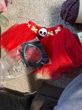 🦋🐣Red Skull & Bandage Tutu Costume Skirt for Kids